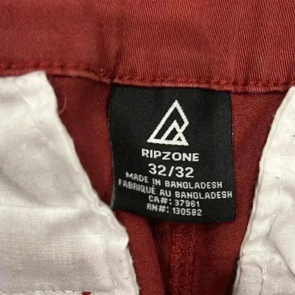 [W32L32] Ripzone Burgundy Cotton Straight  Leg Chino/Khaki Pants - Picture 3 of 6
